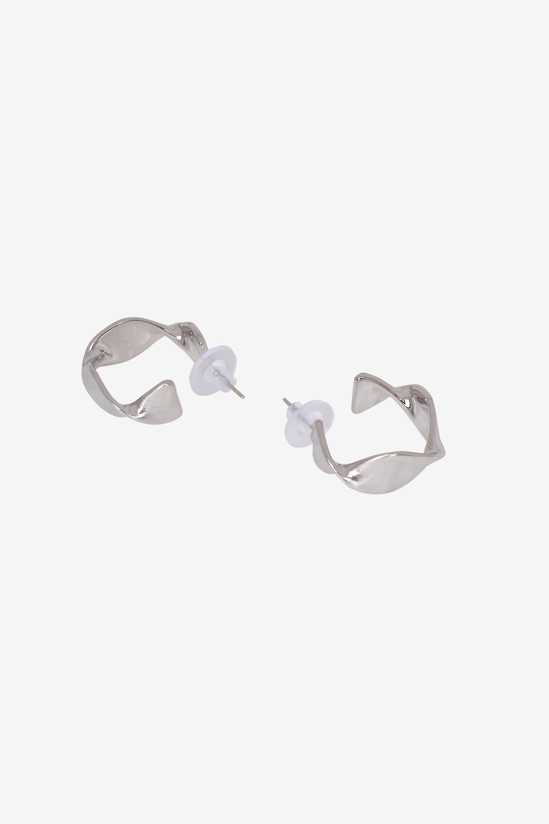 Silver Twist Hoops, , image 3